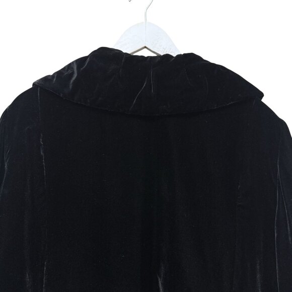 Lane Bryant Velvet Swing Jacket Plus Size 26 Black Evening Blazer 3/4 Sleeve - Picture 5 of 10